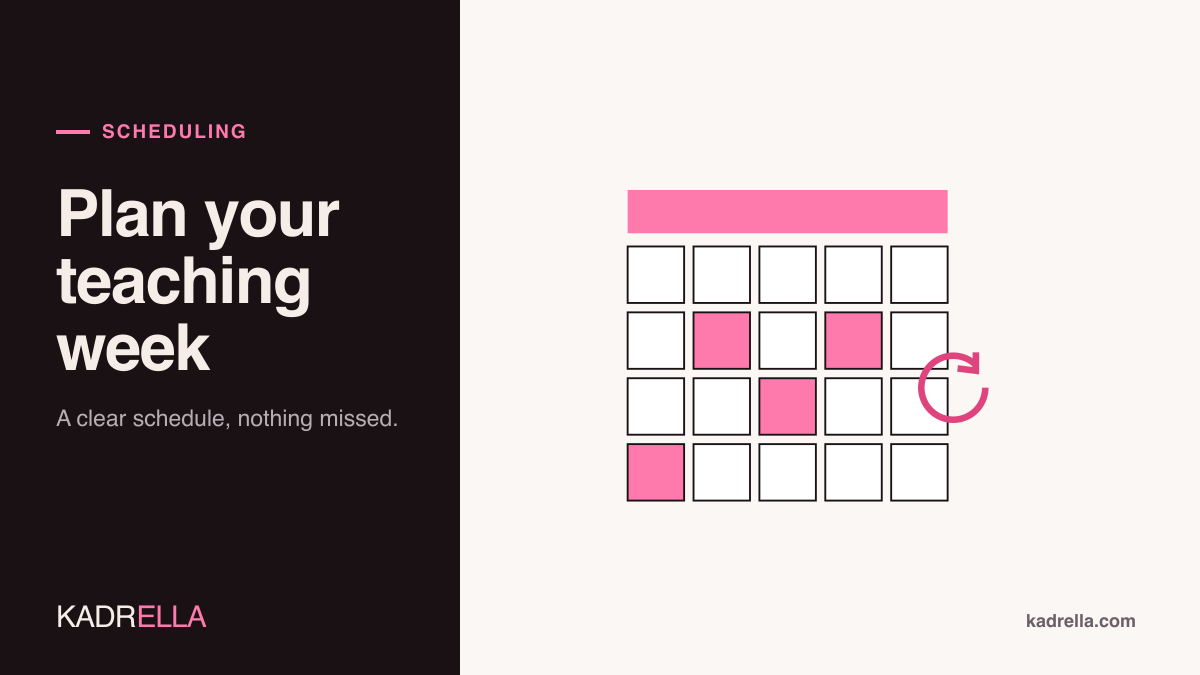How to organize a weekly schedule for private lessons