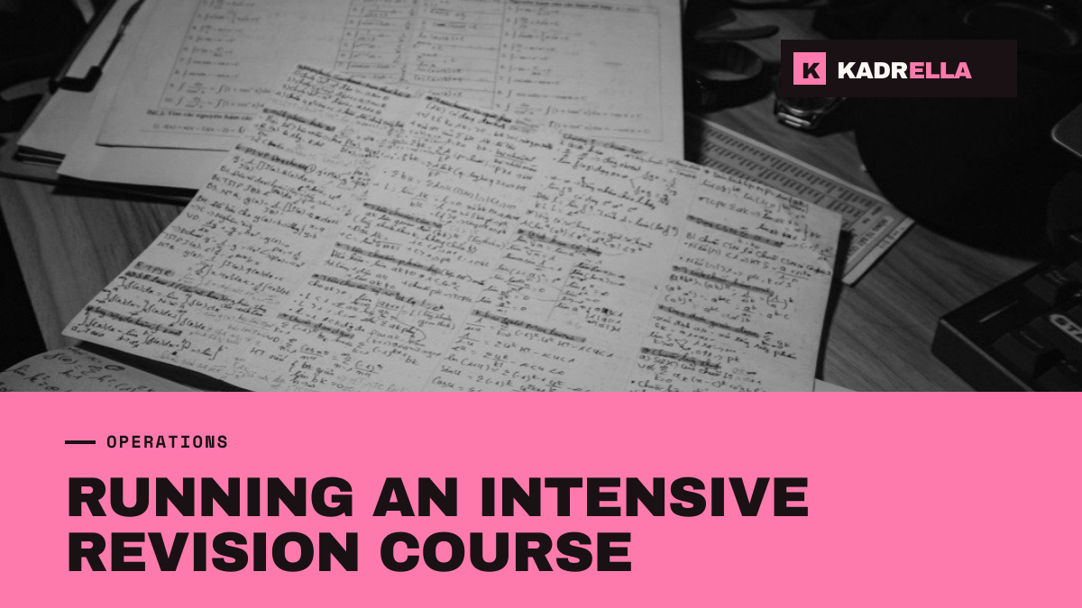 Running an intensive revision course