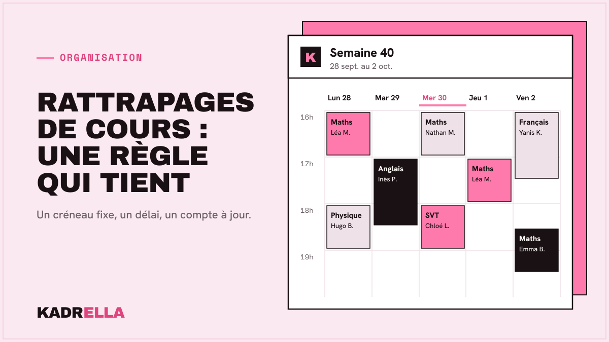 Rattraper un cours annulé : une règle qui tient