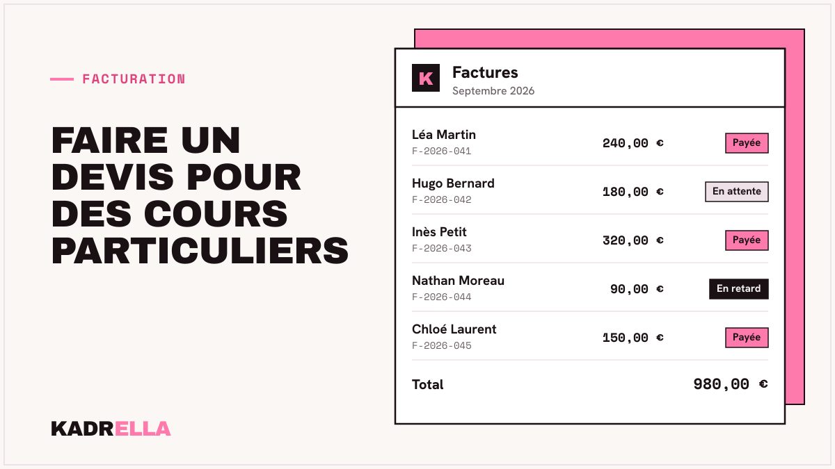 Faire un devis pour des cours particuliers